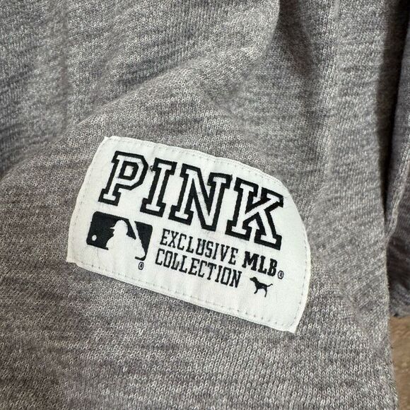 PINK Victorias Secret Oakland A's Gray Green Sequin Hoodie Sweater Small - Picture 6 of 7